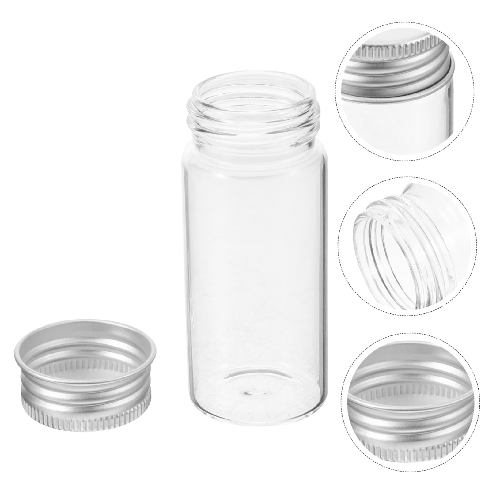 TOPBATHY 2 Series Botella Sellada por Tubo De Ensayo Pequeño Tapa Prueba Hermético Tubos Tubos De Ensayo De Laboratorio Claro Tubos Vacios Tubos De Ensayo Anchos Vidrio Piezas*2