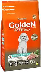 Golden - Ração Fórmula Mini Bits para Cães Adultos de Pequeno Porte Sabor Frango e Arroz - 10,1kg Premier Pet para Todas Pequeno Adulto -