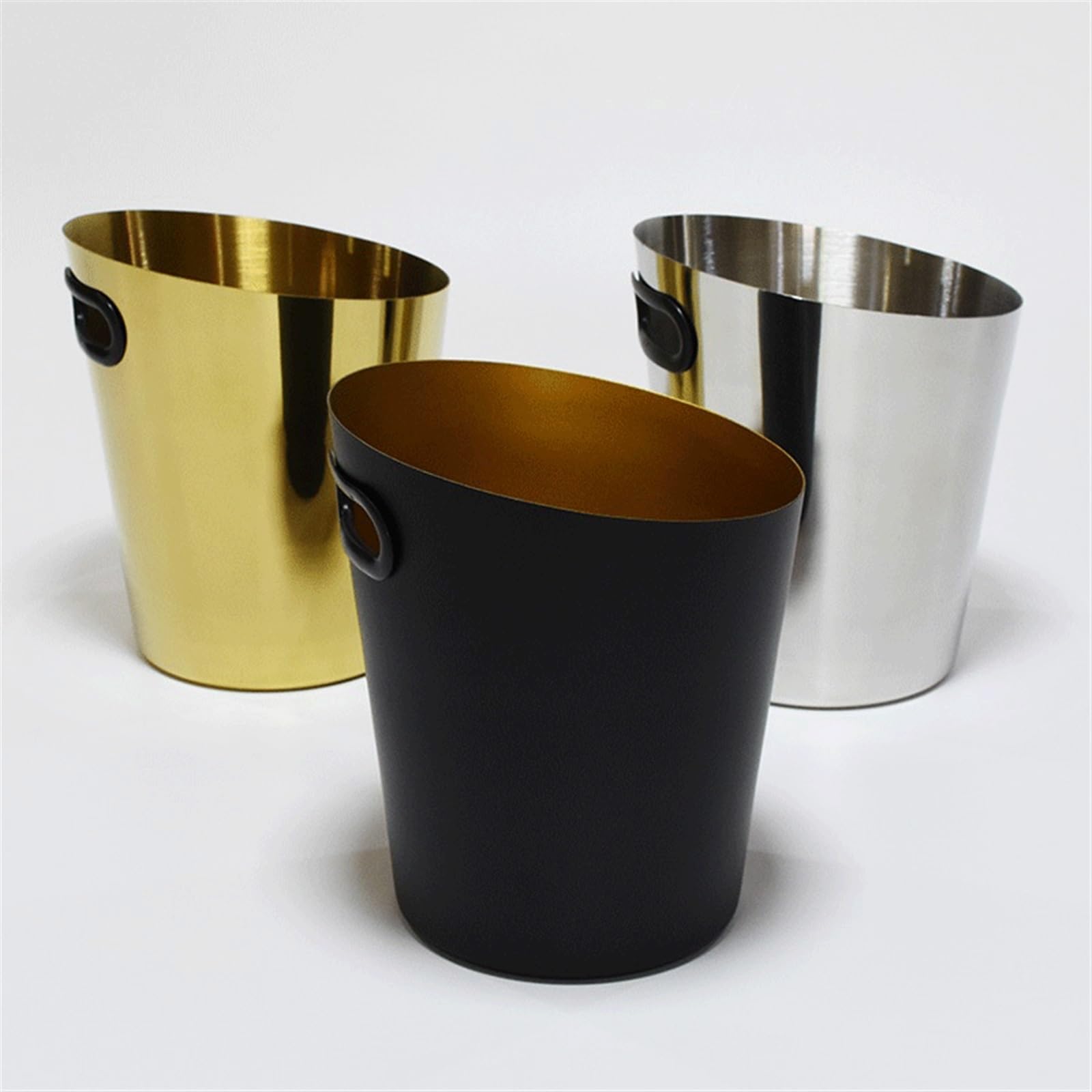 Cubo de Hielo Enfriador de Cubos Hielo Acero Inoxidable, Accesorios for Bar vinos y Whisky, Enfriador champán Cubo de Hielo frío para Barra(Silver)