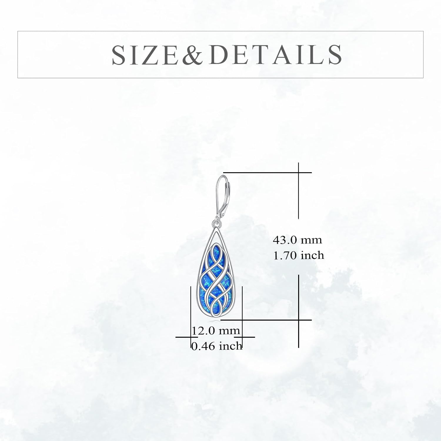 VONALA White Opal Celtic Knot Dangle Drop Earrings for Women 925 Sterling Silver Boho Chic Jewelry Gift for Women - Image 5