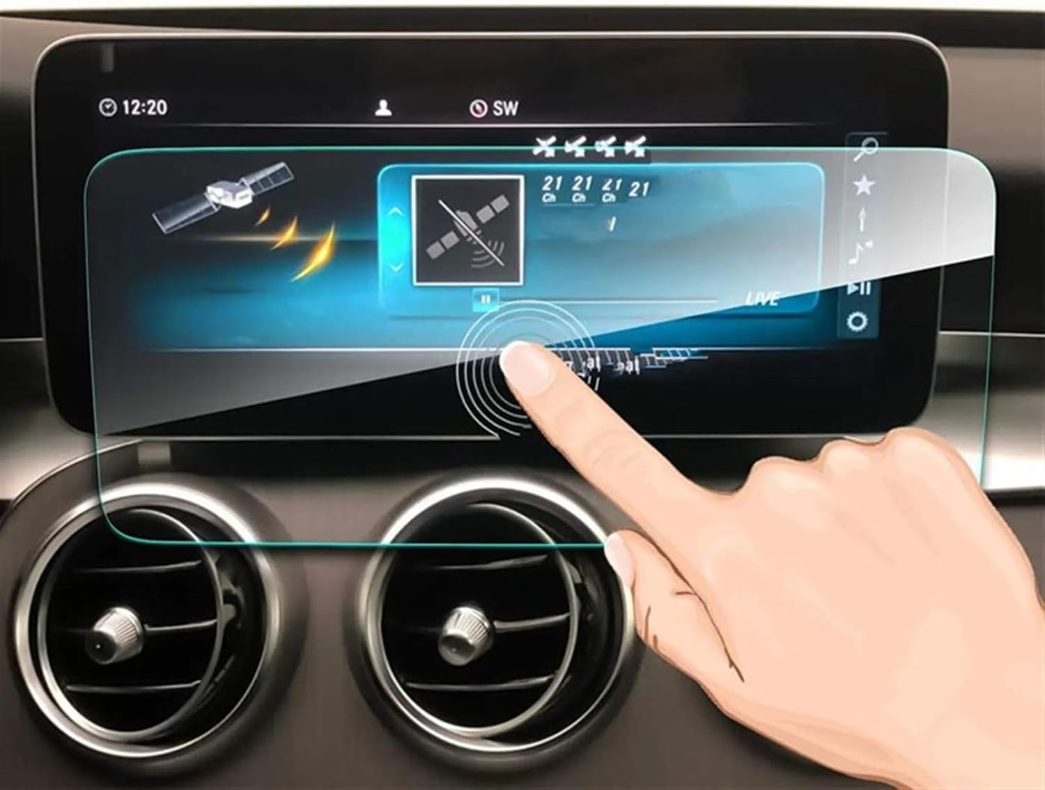 コックピット保護フィルム Compatible With For C-Class W205 2019 2020 10.25インチ対応