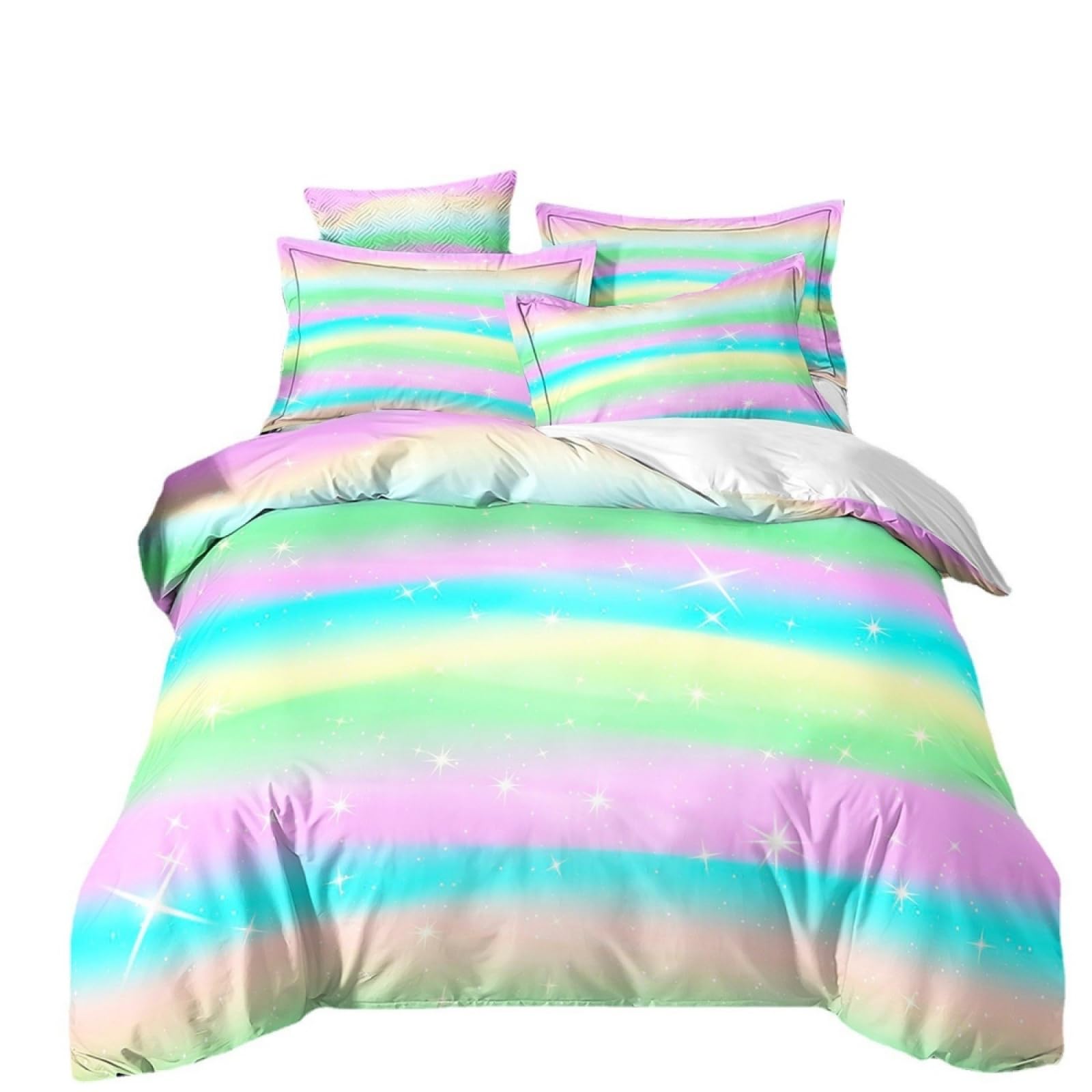 Single Duvet Cover Set Green Stripe Star Single Bed Duvet Cover Set