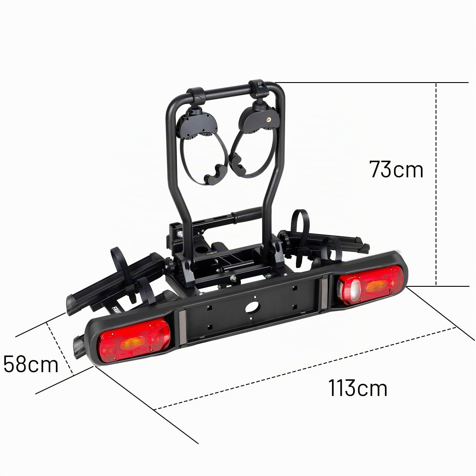 Favoto Portabicicletas para Enganche de Remolque, Soporte Plegable para 2 Bicicletas de 20-29 Pulgadas, para Acceso al Maletero Negro
