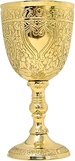 Vintage Brass Golden Roman Chalice Cup of King Arthur Drinking Wine Goblet Brass Vintage Chalice Goblet Wine Cups of King Arthur 1 PC