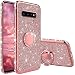 Produktbild XTCASE Hülle für Samsung Galaxy S10, Glitzer Bling Glänzend Strass Diamant Handyhülle mit 360 Grad Ring Ständer Ultradünn Stoßfest TPU Silikon Tasche Schutzhülle - Rosé Gold
