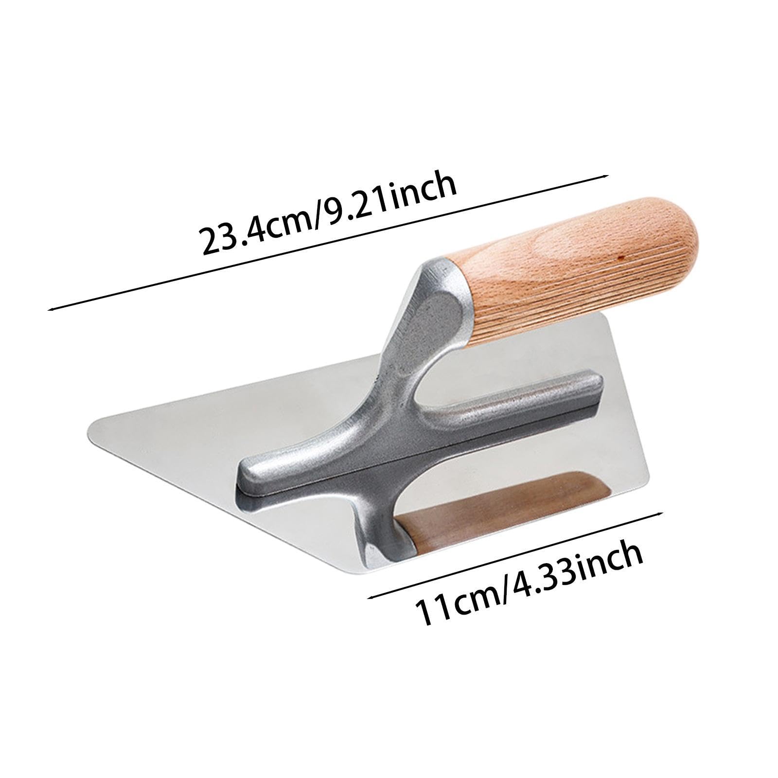 Paleta de Enlucido, Paleta Alisadora de Acero Inoxidable, Paleta de Albañil con Mango de Madera, Acabado de Hormigón, Adecuada para, Enlucid