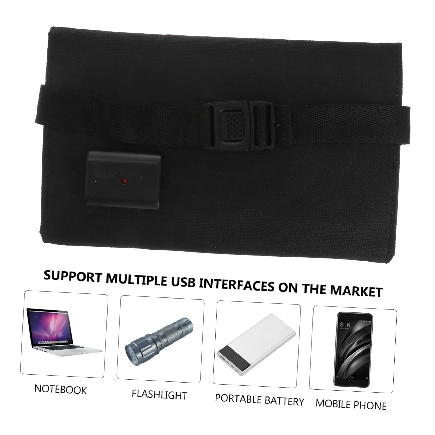 Toyvian Paneles Solares Plegables USB para Exteriores Equipo de Carga Solar para Dispositivos Móviles Material Duradero y Ligero