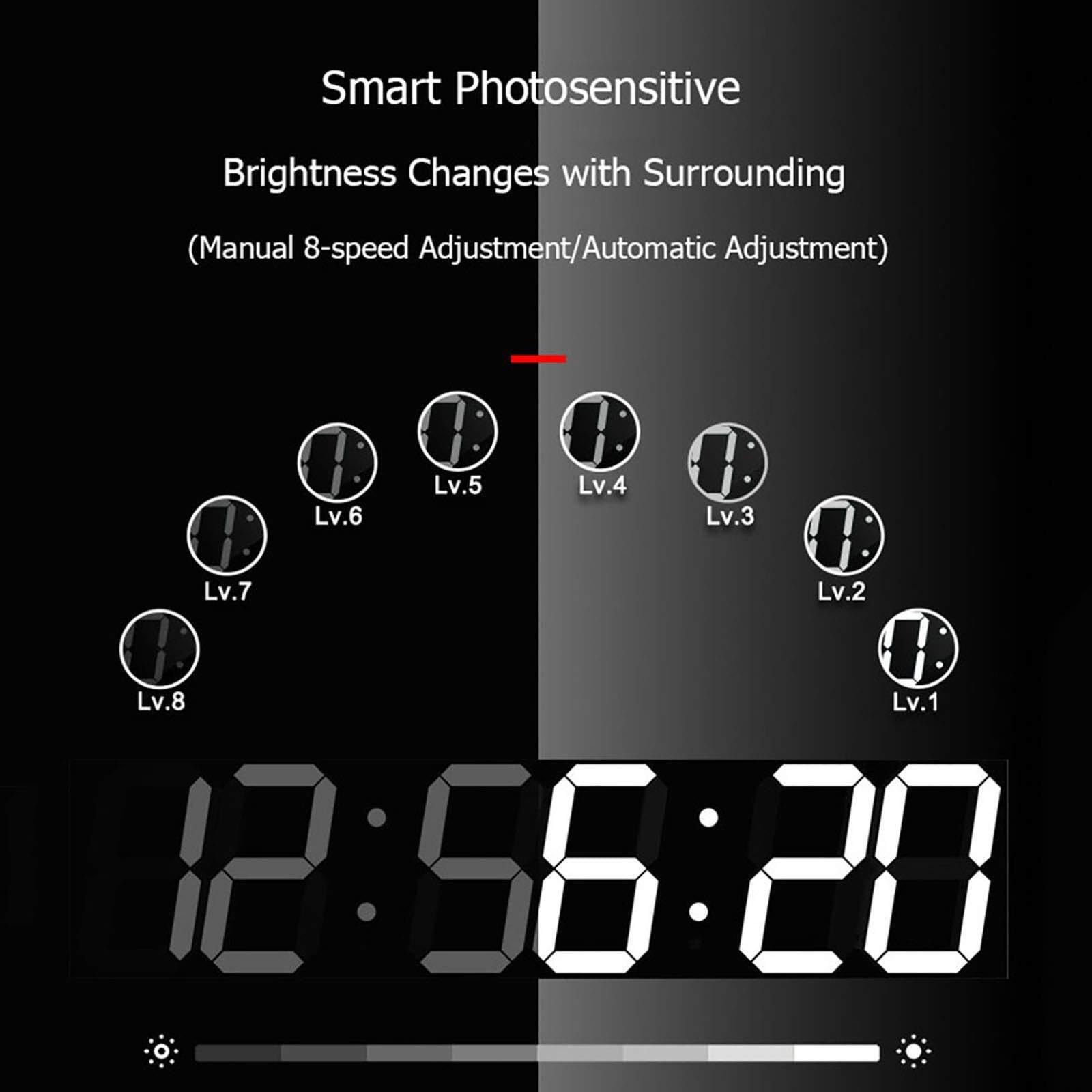 Orologio da parete digitale a LED, controllo WiFi tramite Internet, cronometro integrato, conto alla rovescia, sveglie, temperatura, memoria di spegnimento, per ufficio, casa, cucina, palestra, blu