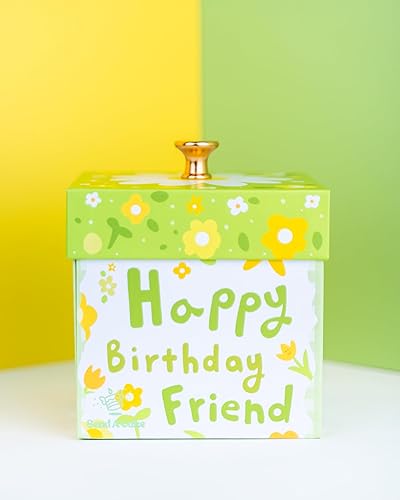 Miniatura 4 de Send A Cake - Caja de regalo de explosión para amigos de feliz cumpleaños, lista para regalar con mariposas voladoras, dulces, chocolates y mini