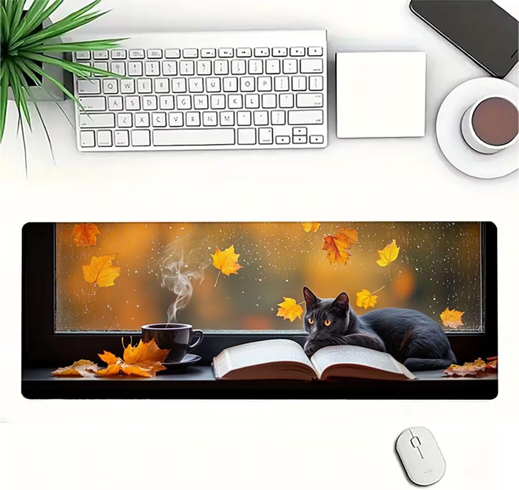 Genérico Lpfieonn Gato Gaming Alfombrilla Ratón 160x80cm PF-2377