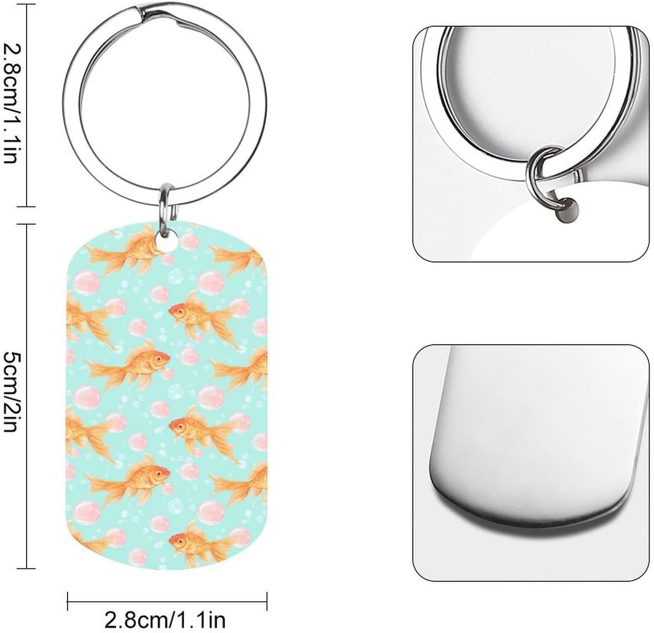 Bubblegum Fish Custom Keychains for Men Women Funny Key Chain Accessory Purse Bag Pet Charms Gifts image 2