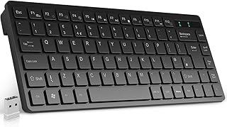 Maxesla 2.4G Mini Wireless Keyboard, UK Layout Mini Keyboard Wireless, 2 AA Long Battery Life Small Keyboard, 56 Keys Compact Keyboard, Small Wireless Keyboard For Windows/Mac/Android/Chrome OS,Black