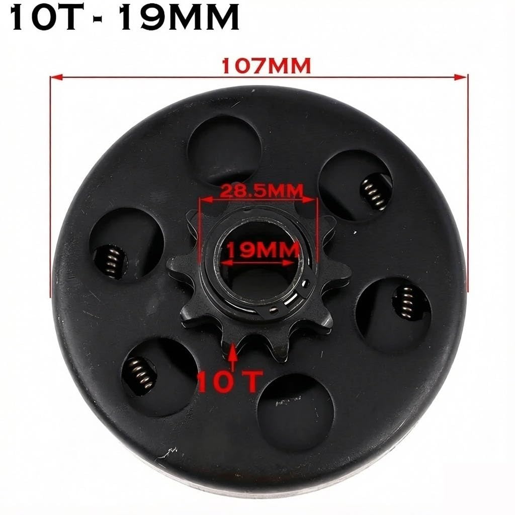 Embrague centrífugo 10T, Cadena 420/428, diámetro Interior de 20mm, Motor Go Kart 168F 152F | Embrague centrífugo automático de acero de 10 dientes for cadena 420/428(10T-20MM-428)