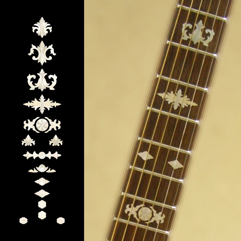 Jockomo Old Banjo Type (White Pearl) Guitar Inlay Sticker