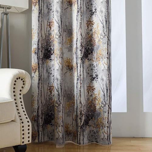 Miniatura 4 de Kotile - Cortinas opacas con ojales superiores y diseño impreso, 2 paneles aislados térmicamente para ventanas de sala