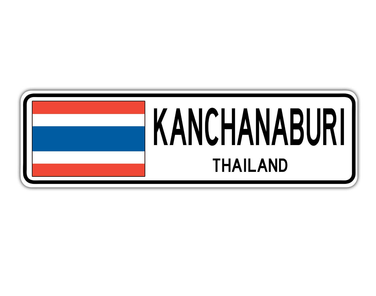 Biopracess Warningsigna5081 New Road Sign Kanchanaburi Thailand Street Sign Thai Flag City Country Street Sign 4X16 Inches