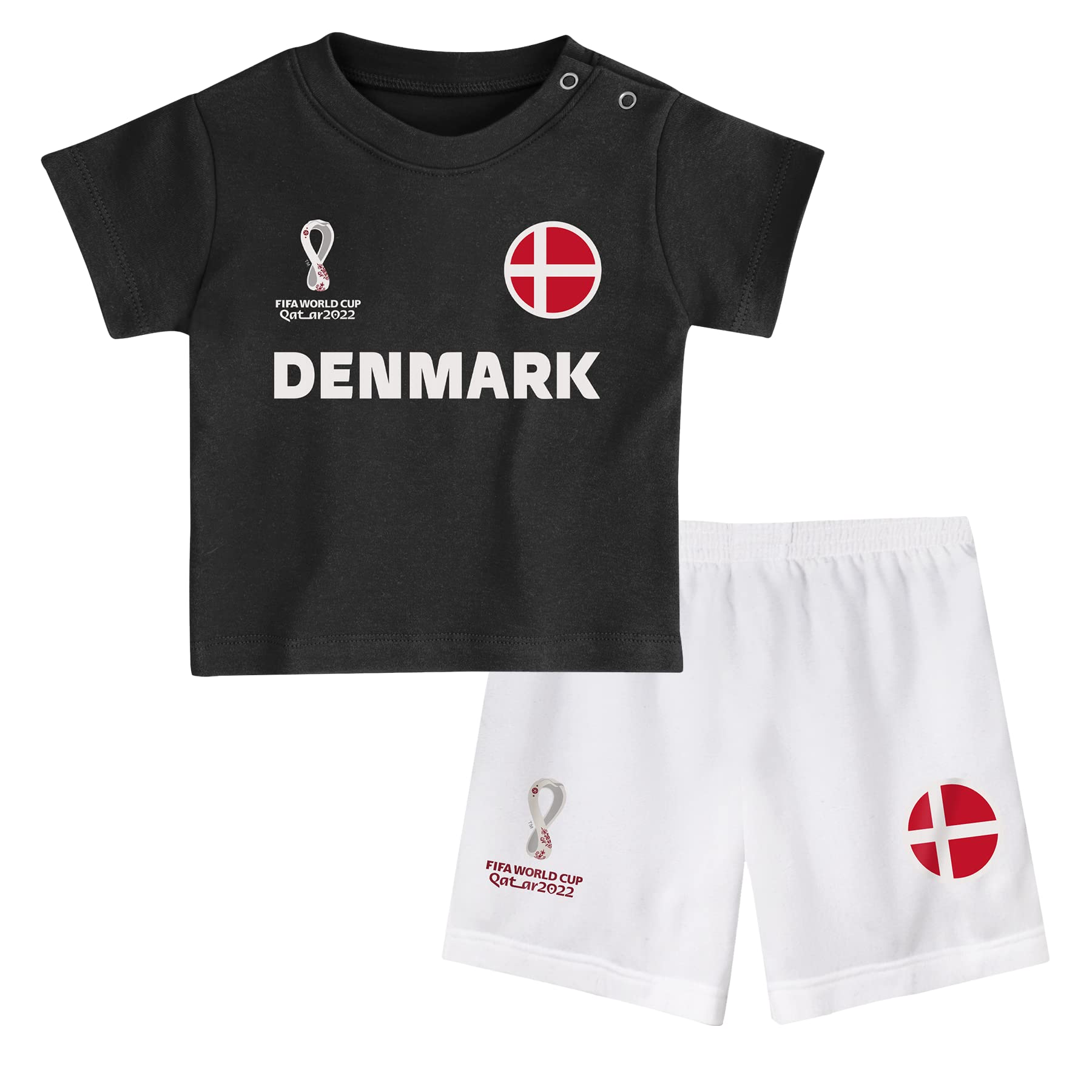 Denmark, Official Fifa 2022 Tee & Short Set Away Country Tee & Shorts Set, Children's Large, Age 4
