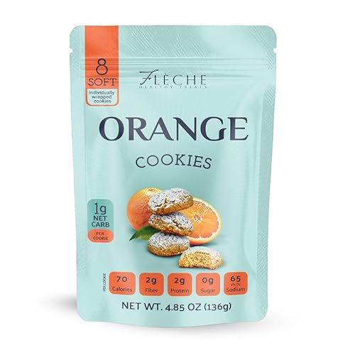 Galletas de naranja diabéticas sin azúcar sin colesterol sin gluten y lácteos bajas en grasa Keto Diabetic Orange Cookies Fleche Healthy Treats