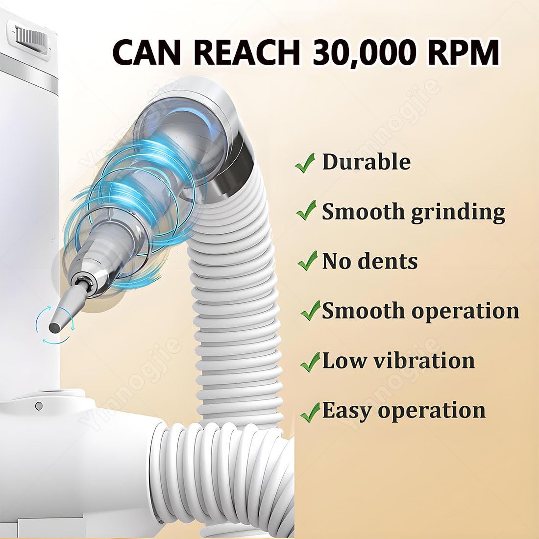 Taladro Eléctrico Uñas2 En 1con Aspirador Polvo,30000 Rpm Ajustable