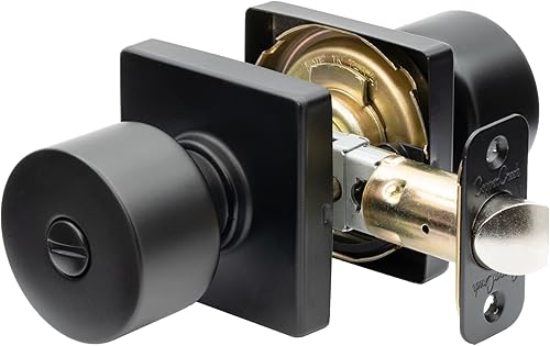 Copper Creek Función de privacidad Metro con pomo cuadrado de roseta en negro