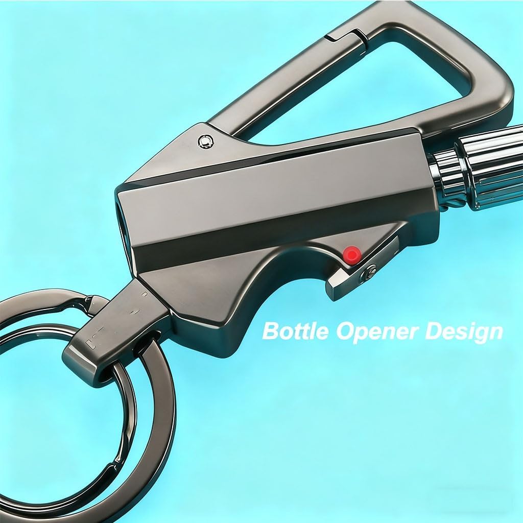 Keychain Lighter, Multi-Functional Kerosene Match Lighter with Bottle Opener and Waterproof(2pack Silver)