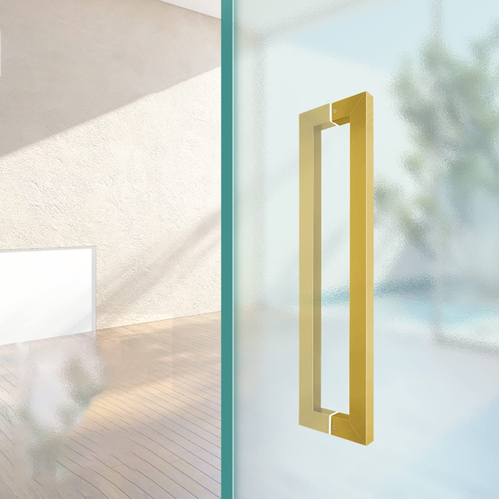 Wdsopk Door Handle Barn Door Sliding Door Handle Square Entry Push Pull Door Handle, Flat Shape Stainless Steel Glass Door Pulls For Interior Exterior Gate, 60/80/100/120/150 Cm Leng