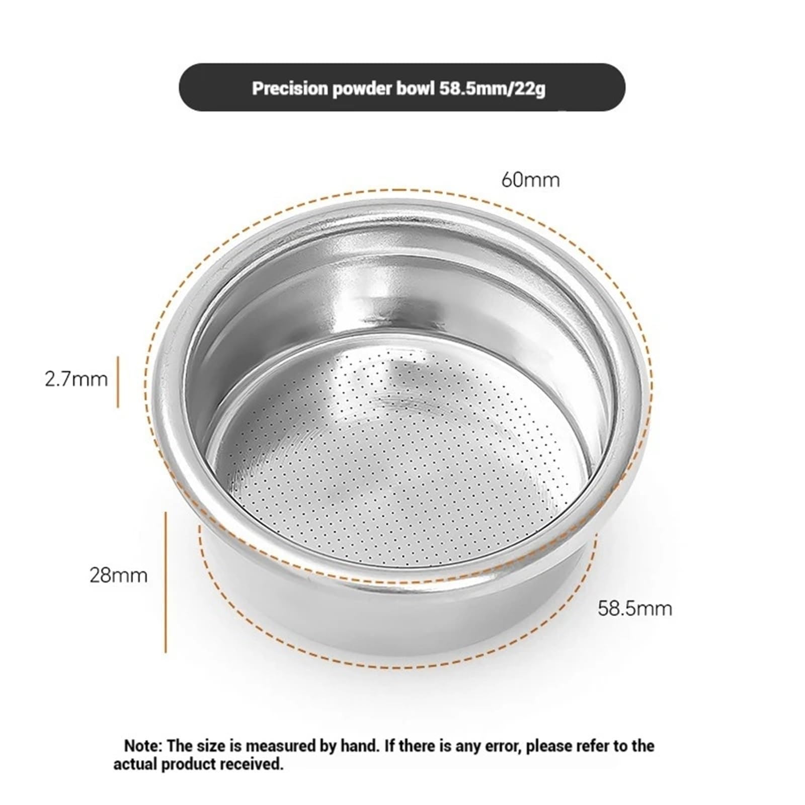Cesta De Filtro De Café De 58MM, 15/18/20/22g, Repuesto De Acero Inoxidable For Portafiltro Sin Fondo, Herramientas De Espresso, Accesorios De Barista(22g 28mm basket)