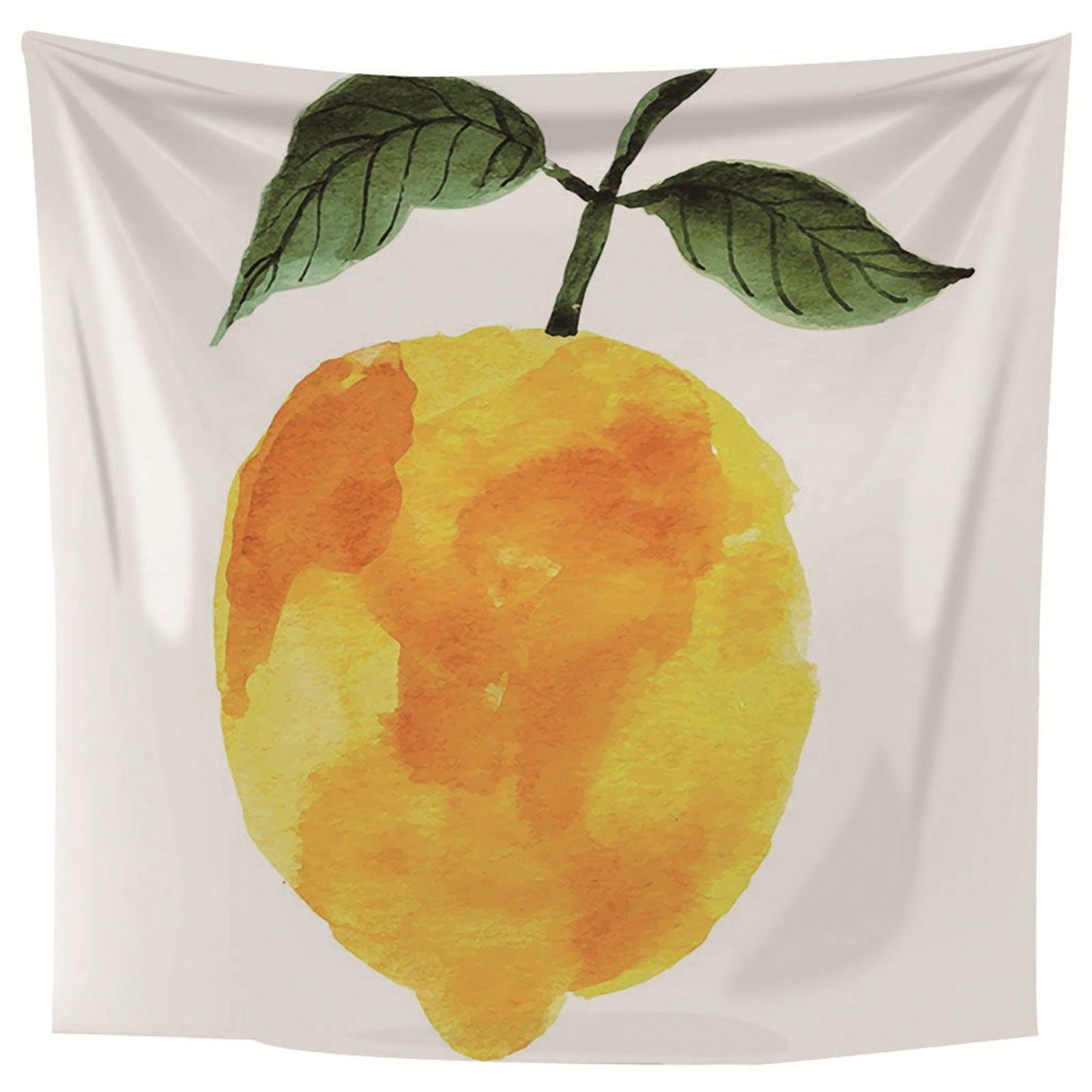 Aeici Tela Pared Playa, Tapiz Decoracion Tapiz de Pared Naranja con Hoja Tapiz- Naranja Verde, 200x200CM