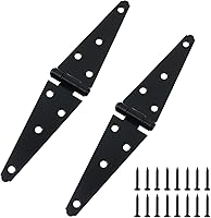 Vista 6 de T Tulead Bisagras de puerta, bisagras de correa de hierro, bisagra de puerta, bisagra de cobertizo de 4 pulgadas, paquete de 4 con tornillos