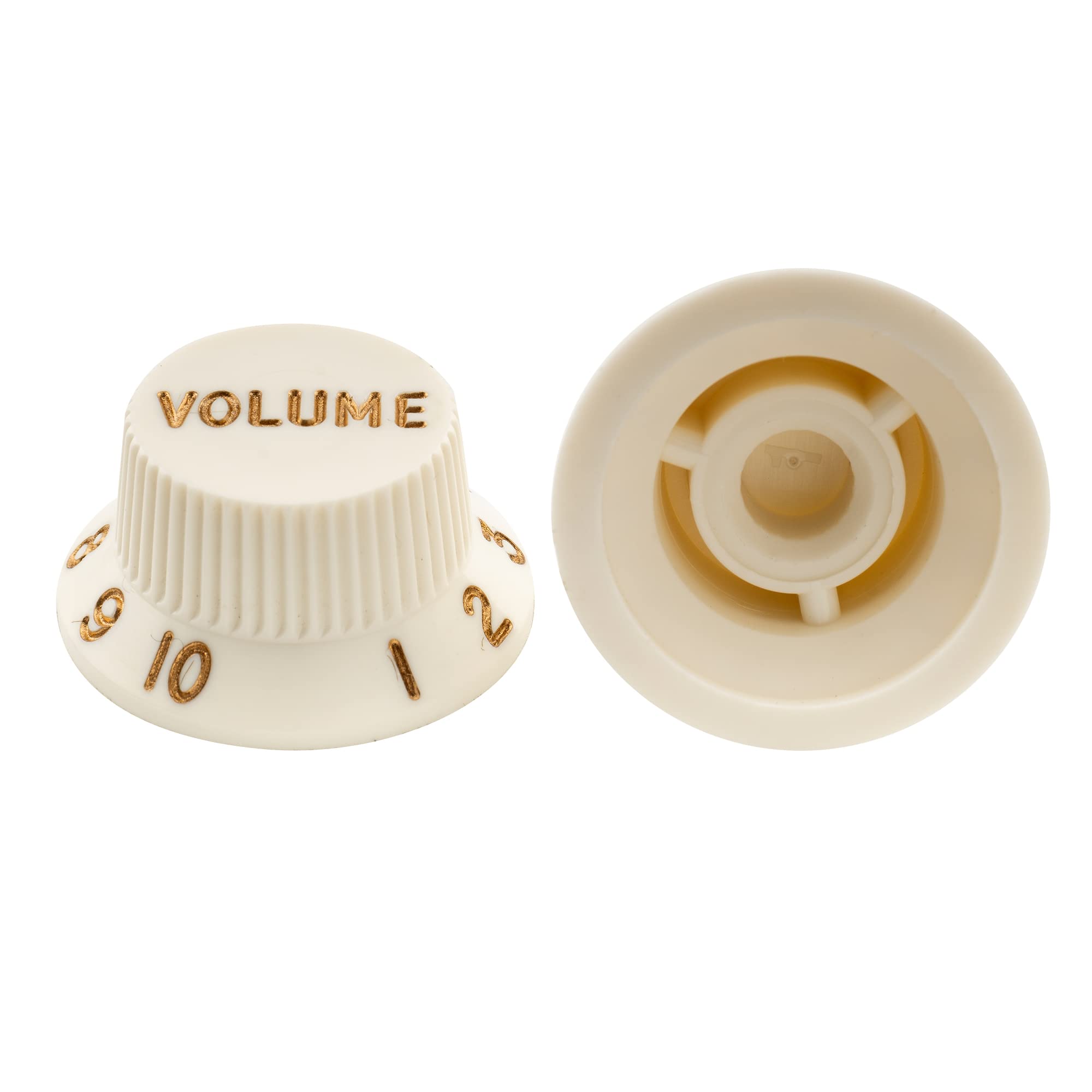 Musiclily Ultra Uniwersalny Gałka Potencjometru 2 Tone 1 Volume Set do Gitary Elektrycznej Fender Stratocaster ST Style, Aged White (3 szt.)