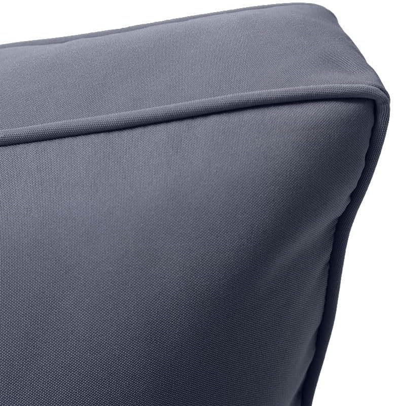 *Cover ONLY*- Outdoor Deep Seat Backrest Pillow Slipcover Piped Trim Large-AD001