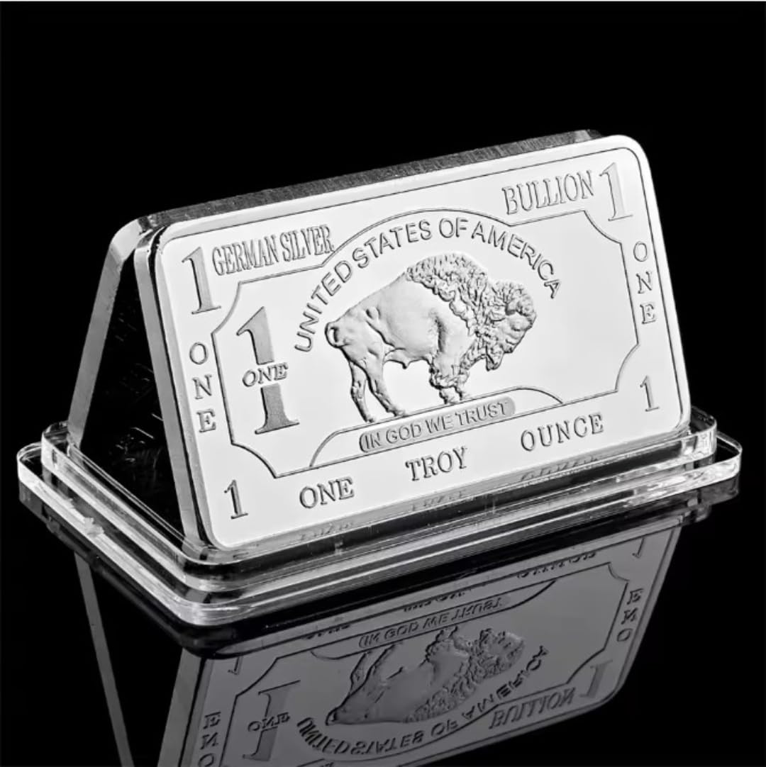 MINHBDER Commemorative Coins 1 Troy Ounce Buffalo Silver Replica Coins Challenge Coin Collectible Souvenir Gifts