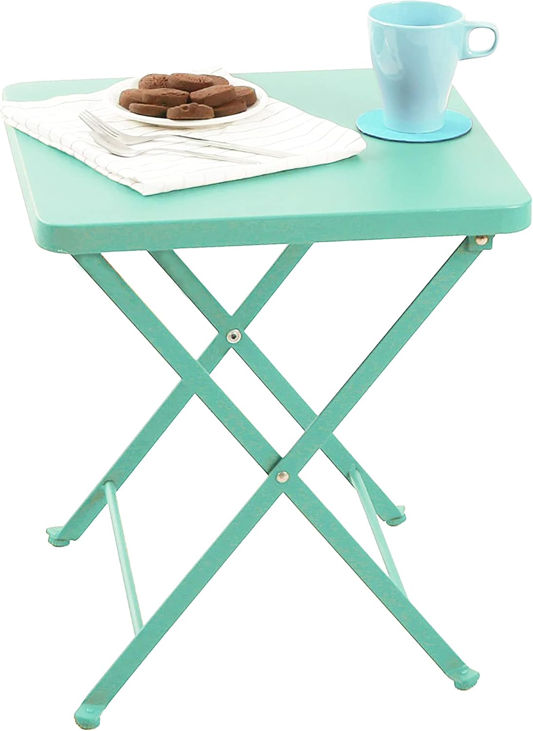 PHI VILLA Folding Side Table, Foldable Coffee Table, Outdoor Garden