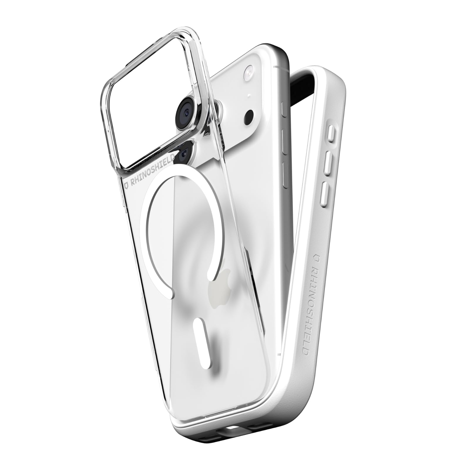 RhinoShield Coque Compatible avec MagSafe pour [iPhone 17 Pro] Mod NX : Coque modulaire avec Verso, Force magnétique supérieure dépassant Les Normes Militaires de Protection – Blanc