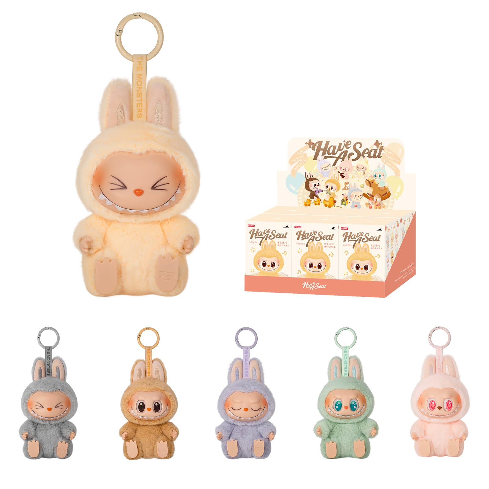 POP MART The Monsters - Have a Seat Vinyl Plush Blind Box, 6PCs The Monsters Blind Box Figures, Random Design Action Figures Collectible Toys Home Decorations, Holiday Birthday Gifts, Whole Set