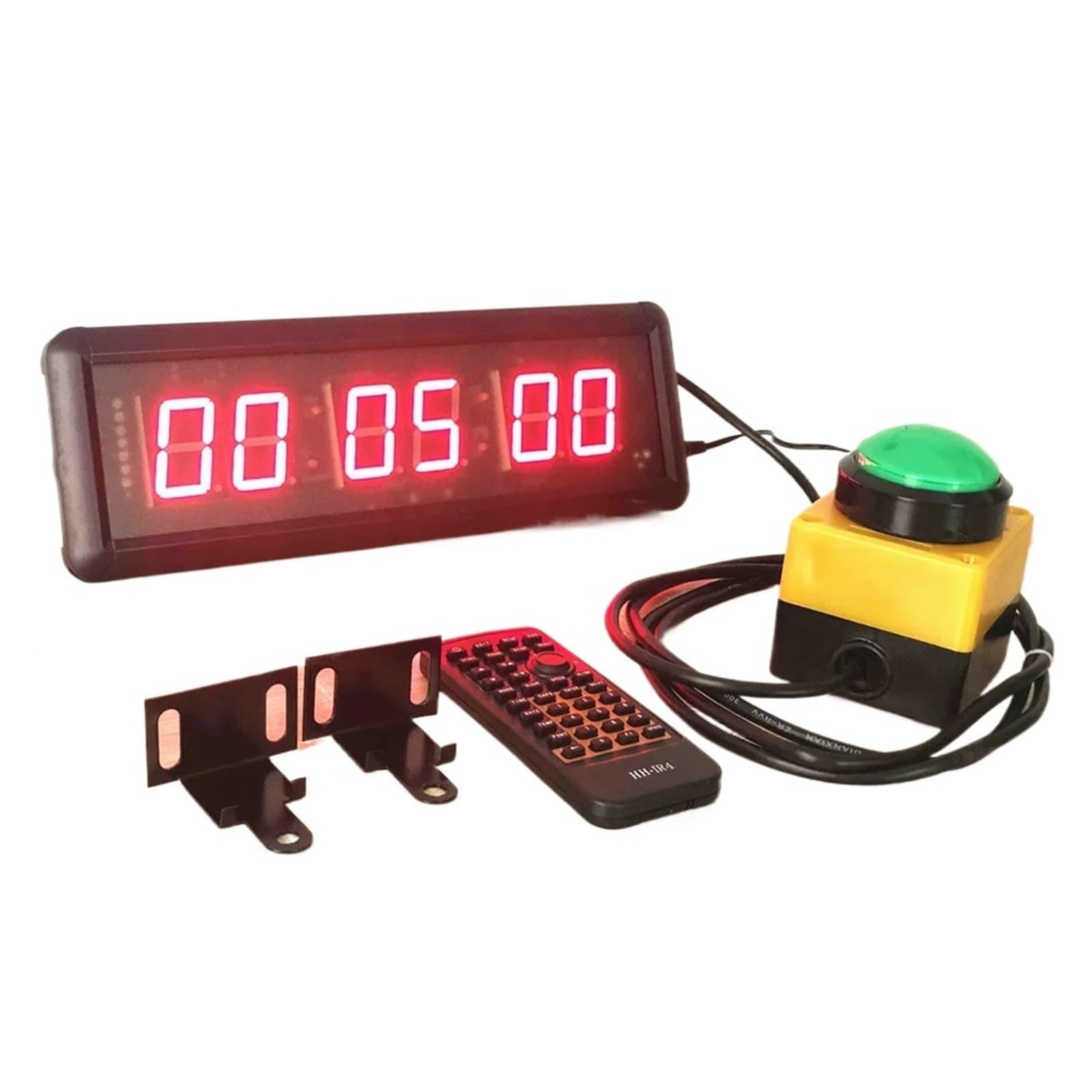 Cronómetro con cuenta regresiva LED, con botón, cable de 2 m, botón de reinicio, temporizador escolar con control remoto. Uso en múltiples escenarios(6CM small button)