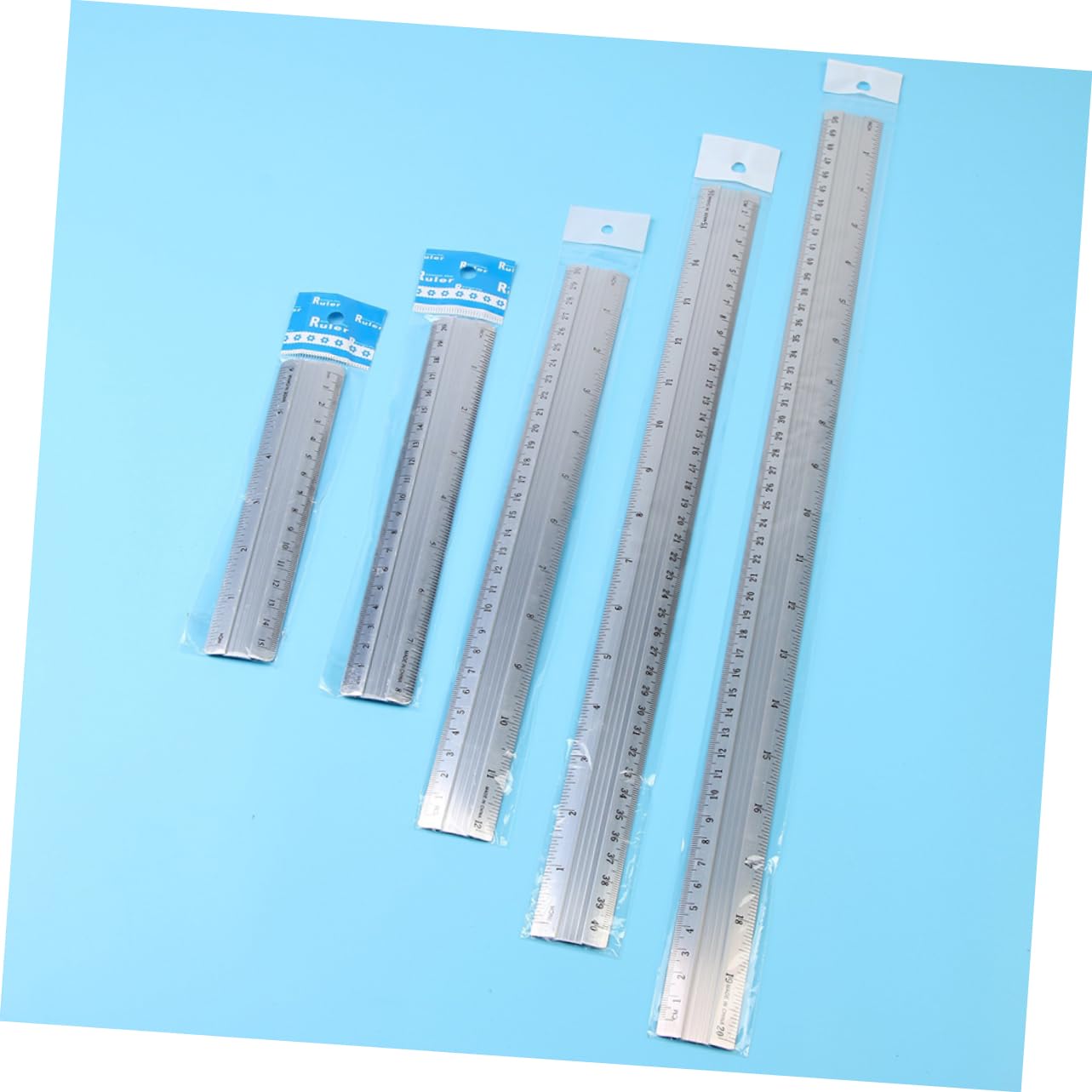 Housoutil 2 Juegos Regla De Aluminio Gobernante Regla Maquinista De Medición s Artesanales De Precisión Set De s Recta Metálica Silver 10 Uds * 2