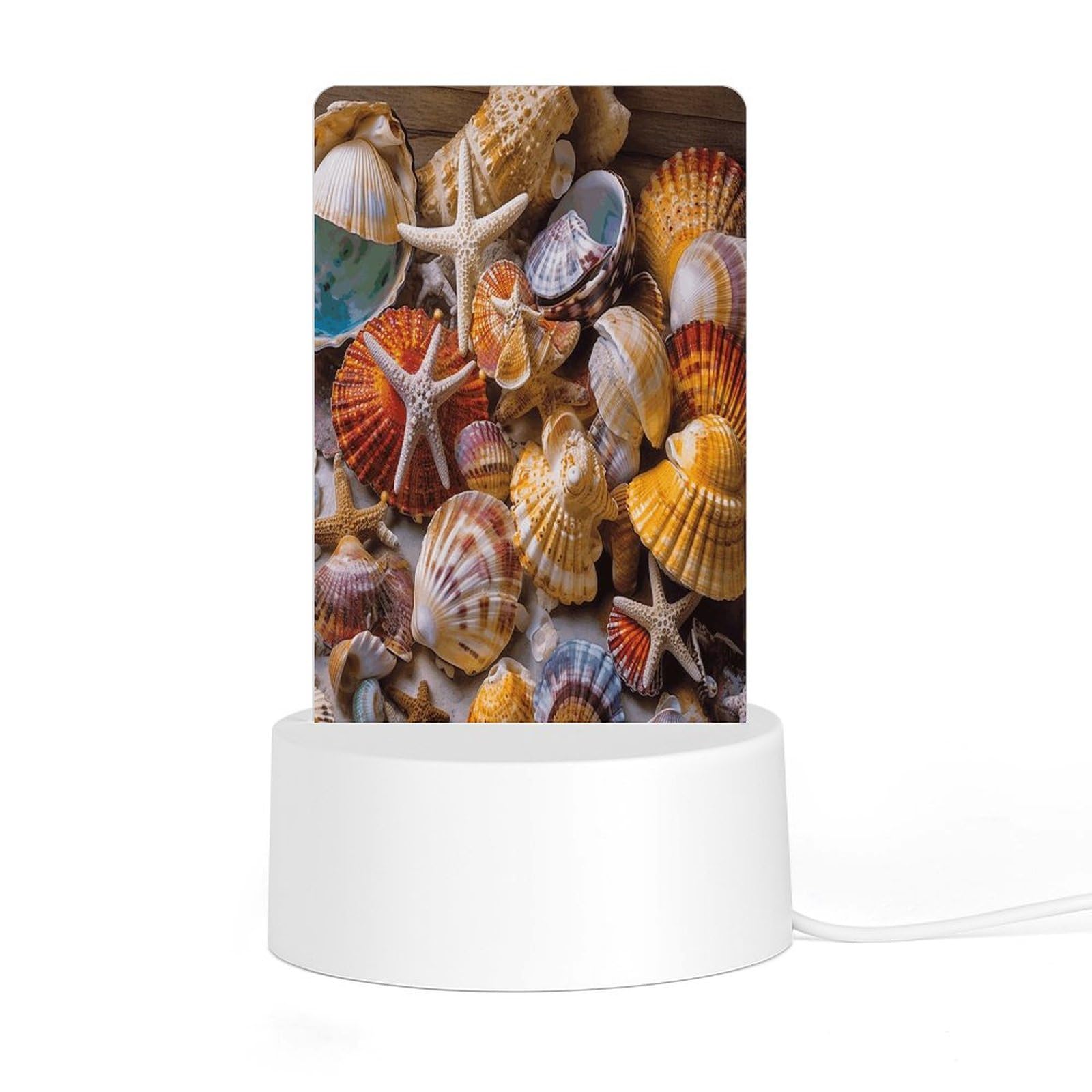 Adfgyerh Style Sea Shell Treasures Night Light Acrylic Material Easy Installation, Home Decor Usb Interface Power Supply, Lamp For Restaurant Bar Cafe Room Decor