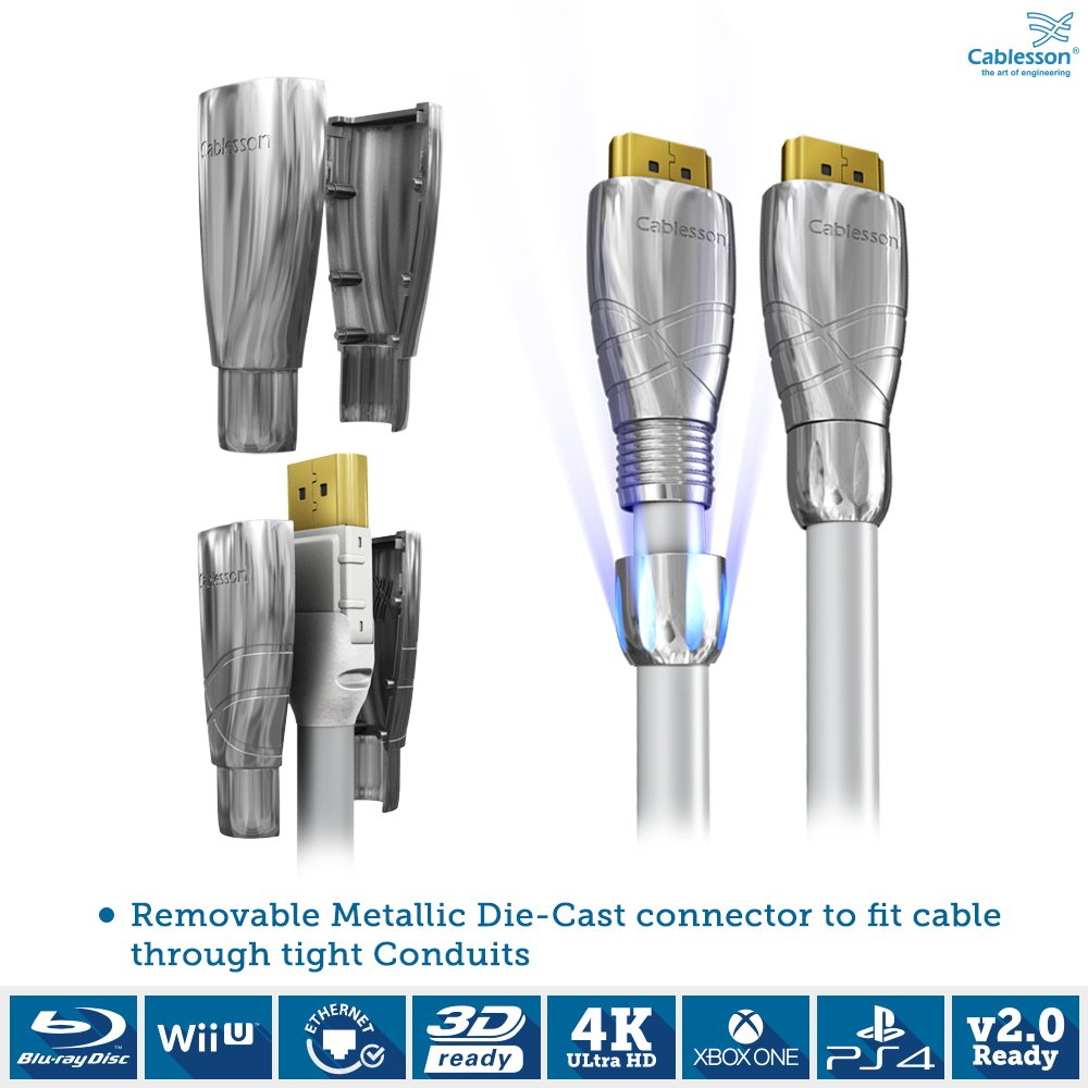 Maestro 5m / 5 metres High Speed HDMI Cable with Ethernet (Version 1.4, Sky HD, Virgin HD, 3D Ready with Audio Return and Ethernet Channel) - 1.4a Version, 21.6 Gbps