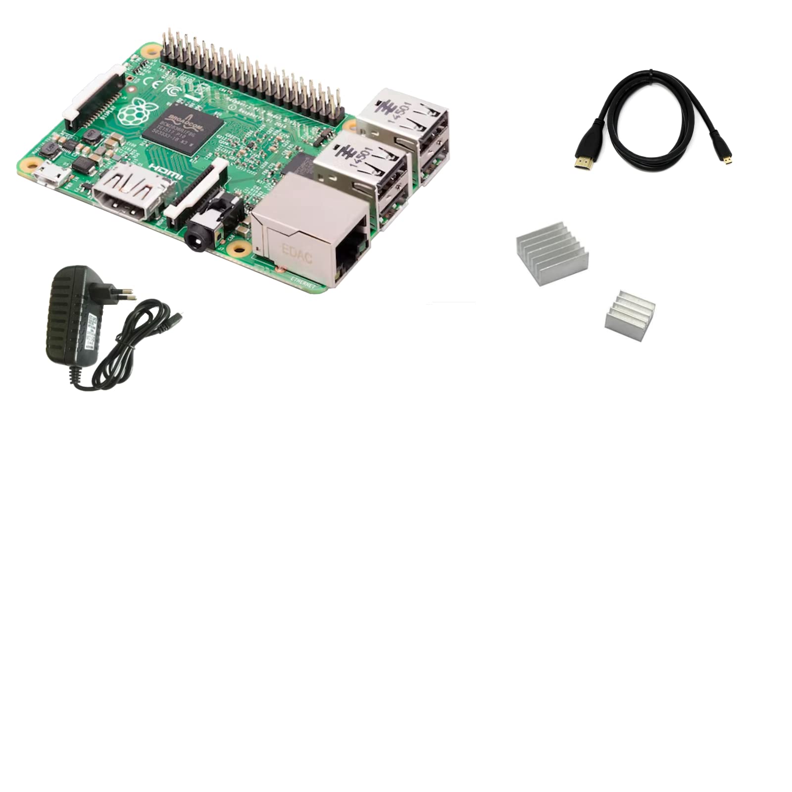 Serveur Multimedia Personnel TV-select R2, Carte Raspberry pi 2 Model B (sans boitier/avec Adaptateur Secteur et Cable HDMI, sans Carte microSD)