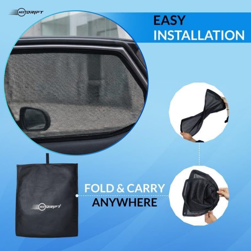 Image of NEODRIFT 'NeoShade' Magnetic Car Sunshades for Mahindra XEV 9E (Set of 2 - Front Row Only)(UV Protection, Magnetic Grip and Privacy & Heat Control)
