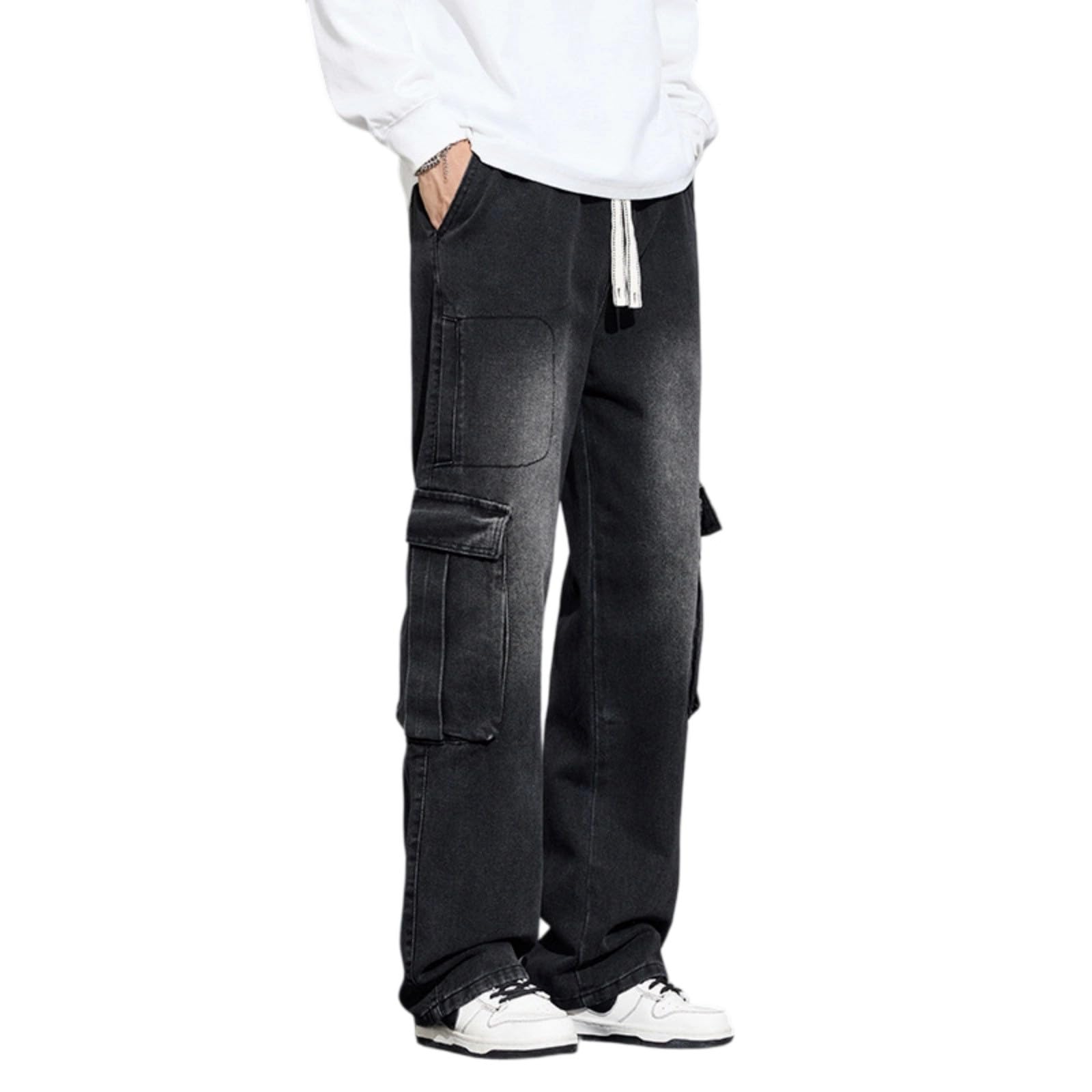 Pantalones Verano Hombre Vaqueros, Pantalones Hombre Casual Chinos, Trabajo Cargo Duraderos MúLtiples Bolsillos Utilitarios Diario Informal Al Aire Libre CóModos EláSticos Pantalon Pantalón Deportivo