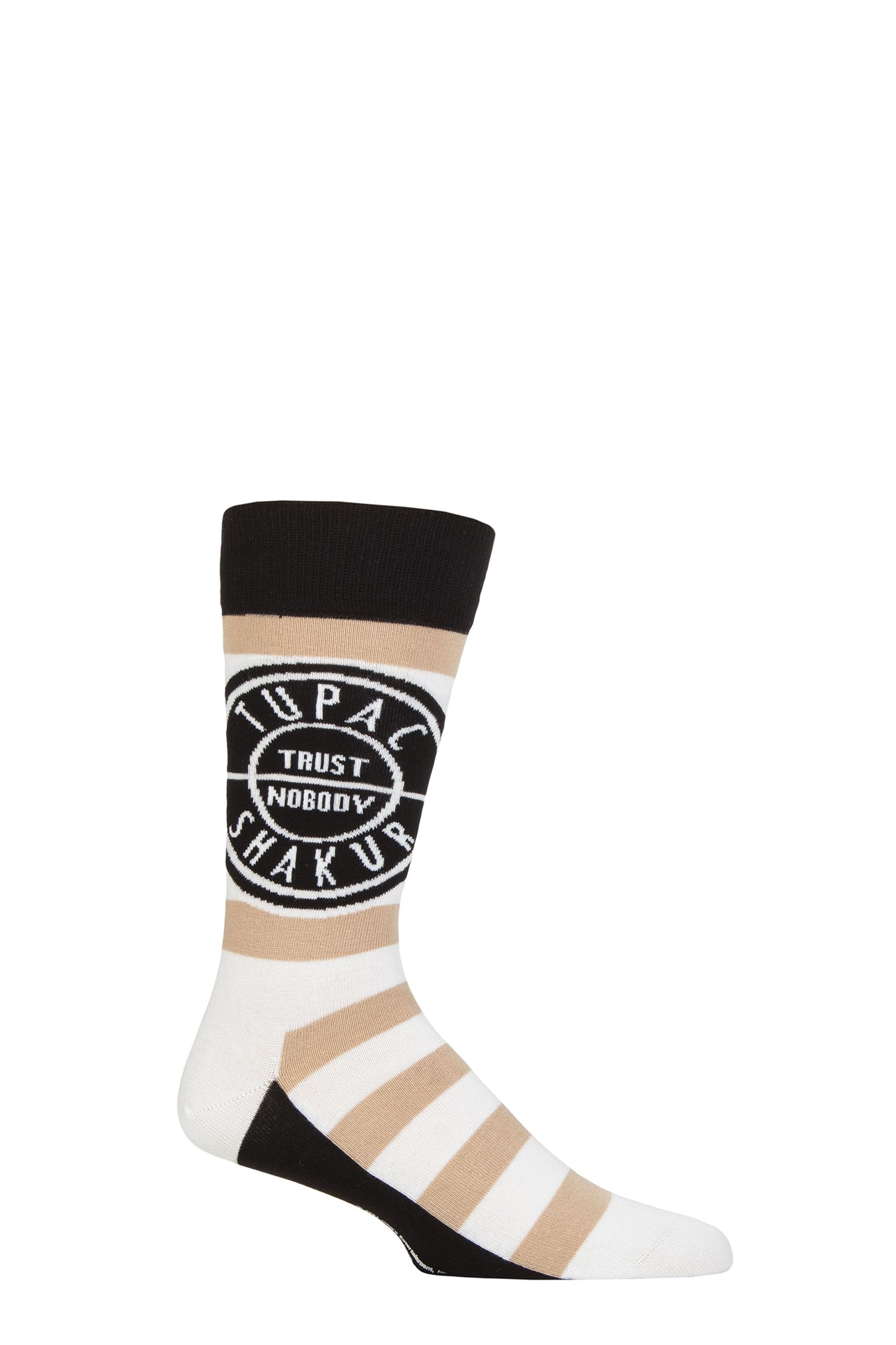 Tupac Ankle Socks Trust Nobody Logo Official Unisex White (UK SIZE 7-11) One Size