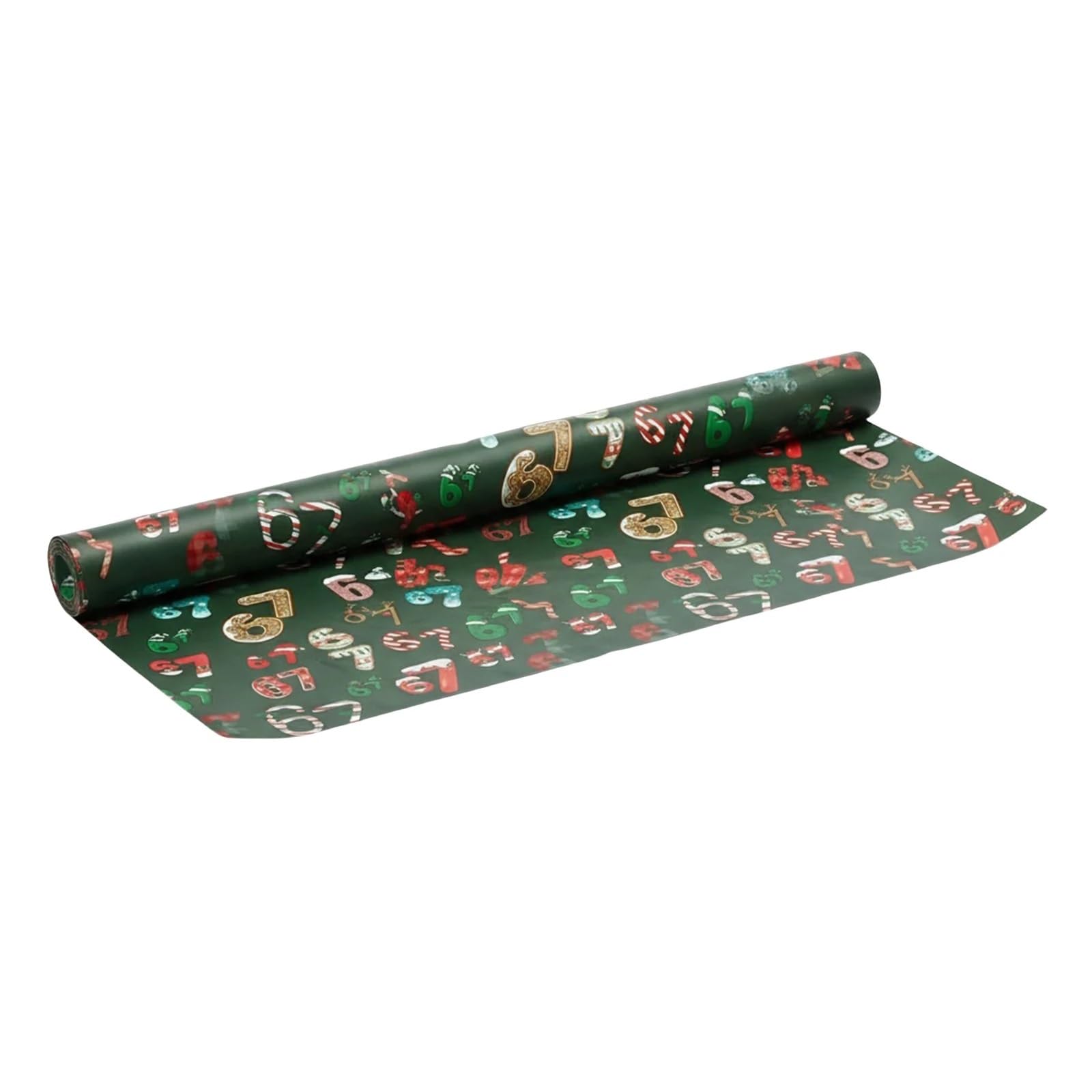 Papel de Regalo Navidad Papel de regalo navideño divertido for decoración embalaje(Green 50x450cm 5pcs)