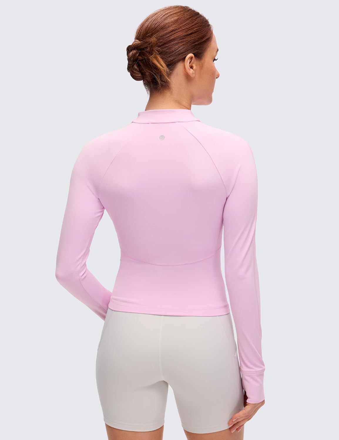 CRZ YOGA Butterluxe V-Neck Jackets for Women - Full Zip Athletic Track Tops with Thumb Holes Pockets - Image 2