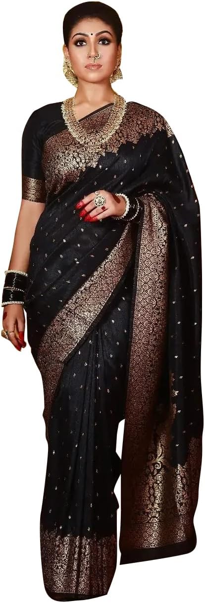 Women's Adorable Kanjivaram Soft Silk Saree With Blouse Piece