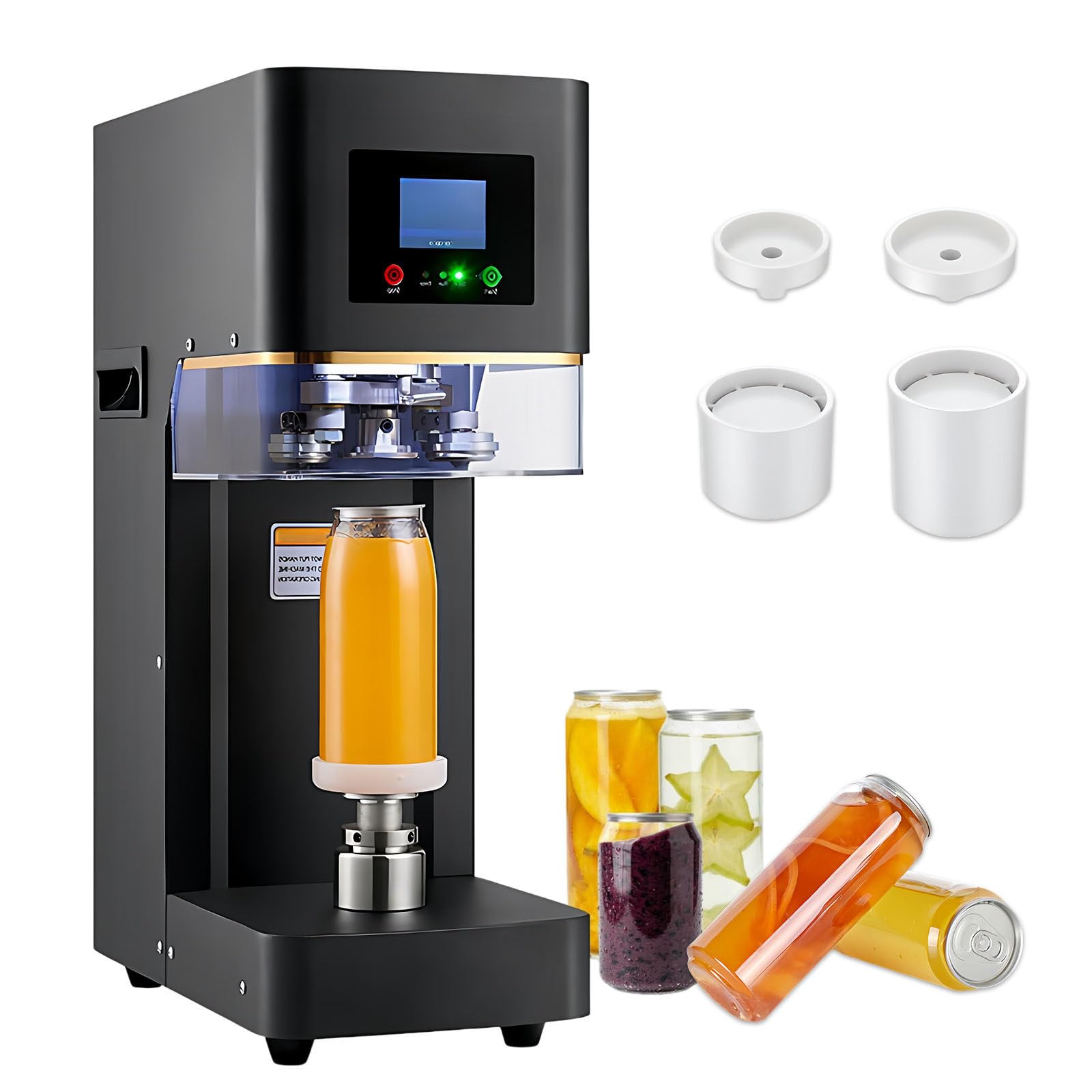 YNIYUJKL Automatic Soda Can Sealing Machine, Commercial Beverage Sealer For Standard Size Cans And Jars, Efficient Tin Can Seamer For Beverage Packaging,Black