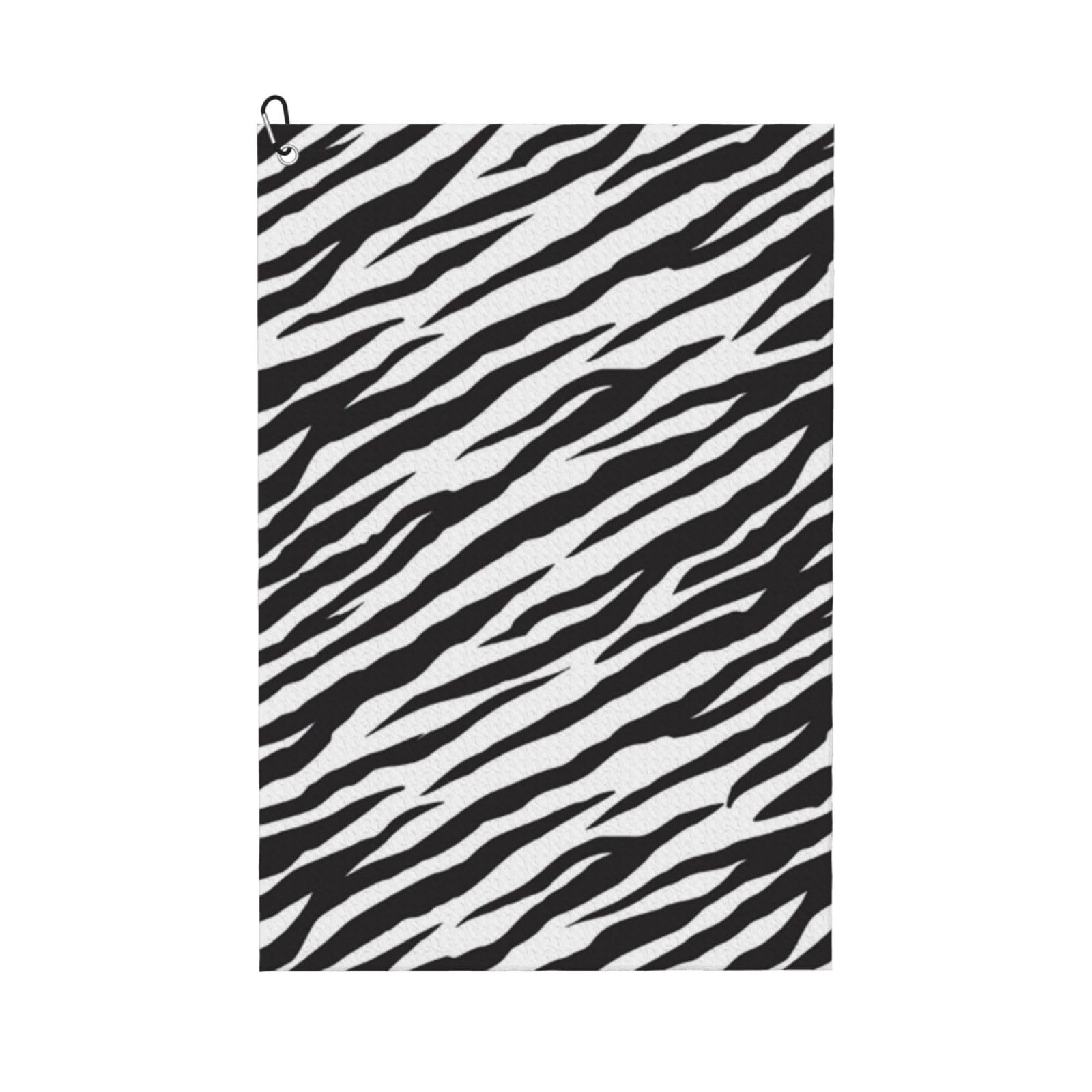 Hnnkloy Zebra Stripes, 16x24 in Portable Waffle Golf Towels with Carabiner Clip for Golf Bag