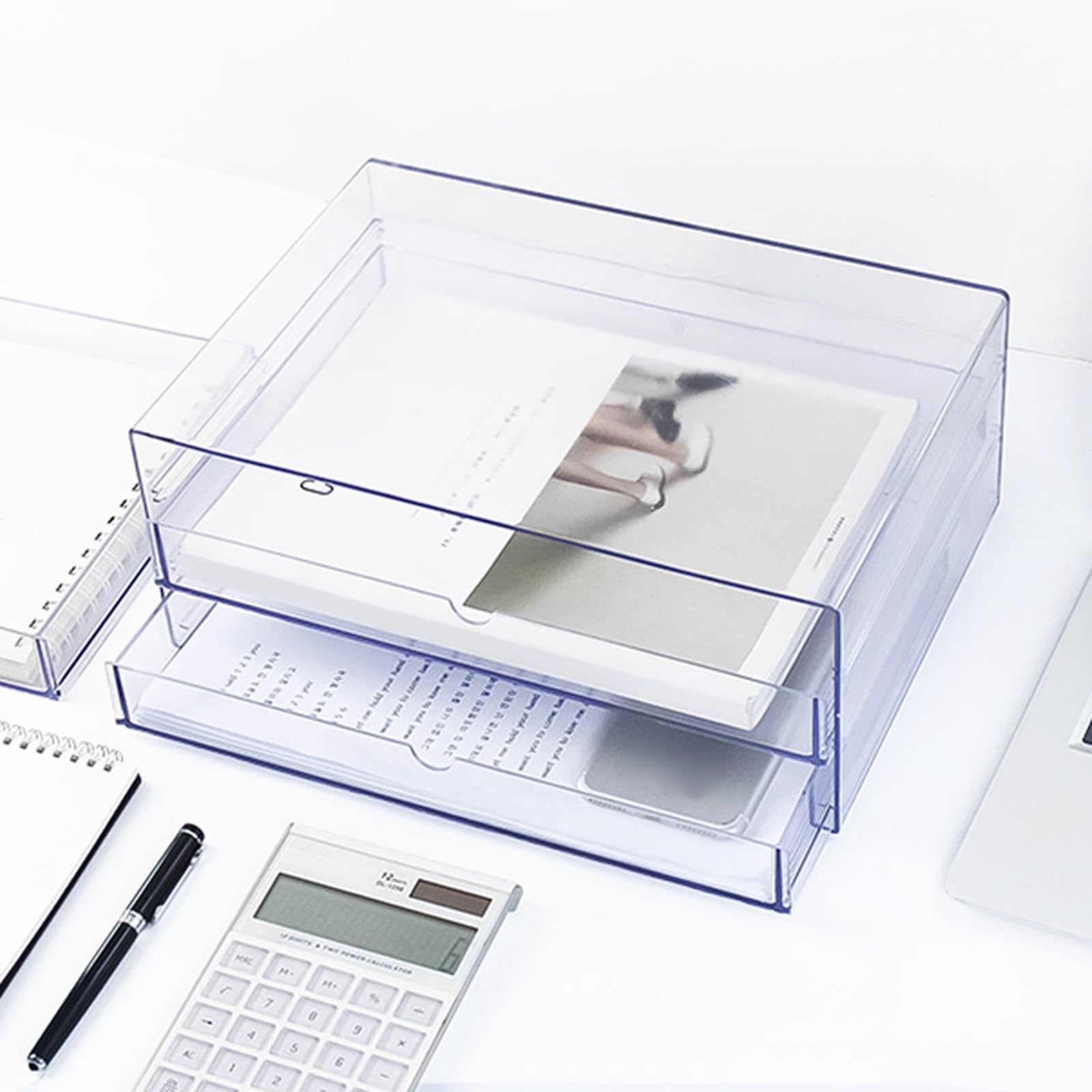 Klarer Acryl Schreibtisch Organizer, Behälterschrank mit 3 Schubladen, perfekt für die Aufbewahrung von Schreibwaren, Schmuck, Schreibtischzubehör Klare Acryl Schubladen