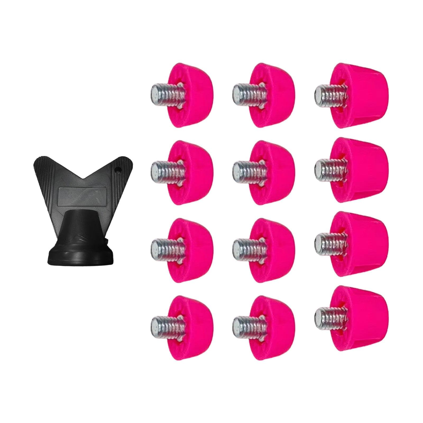 Amagogo 12x Soccer Replacement Spikes Screw in 7mm 10mm Professional Football Shoe Spikes Rugby for Indoor Outdoor Sports, Pink red